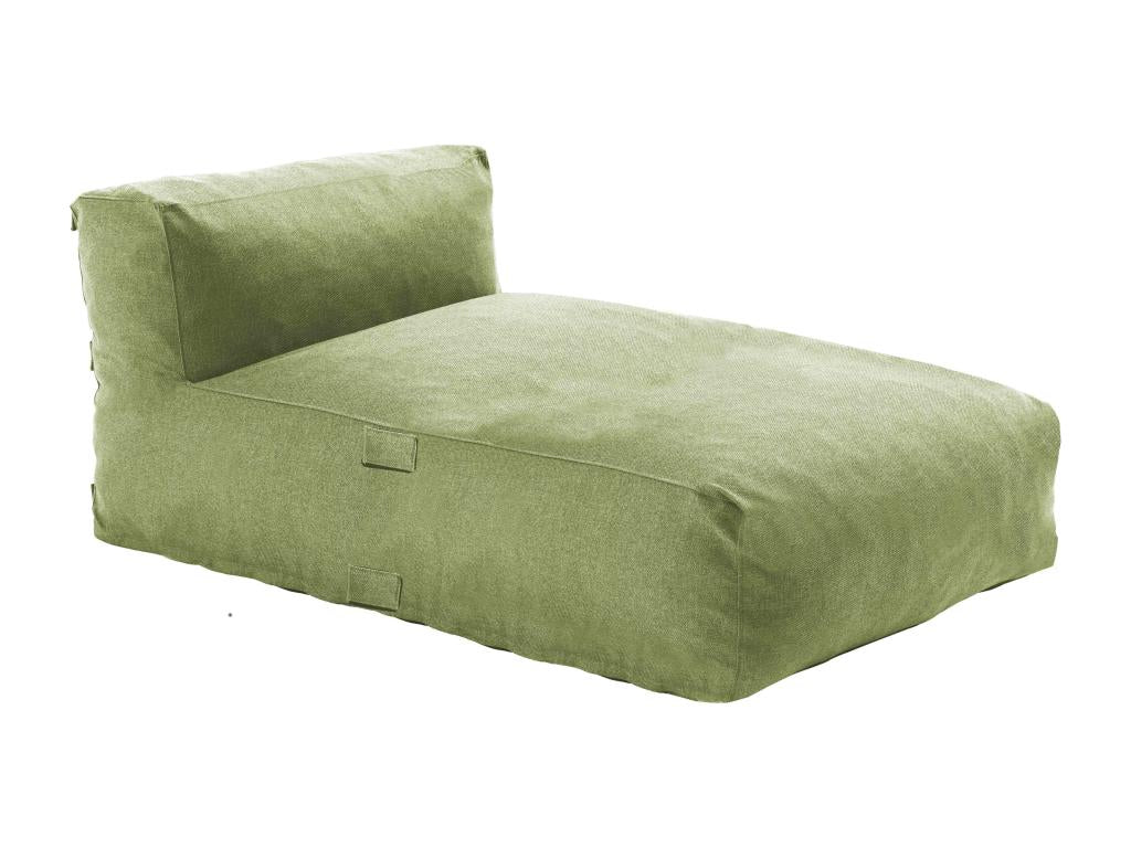 Meublori 2-seater modular garden furniture set with chaise longue, green