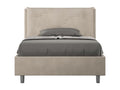 Single bed without slatted base, upholstered 120x200 cm, sand microfiber, Meublori Large