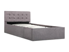 Meublori Hydraulic Storage Bed Frame, Fabric, 100x200 cm