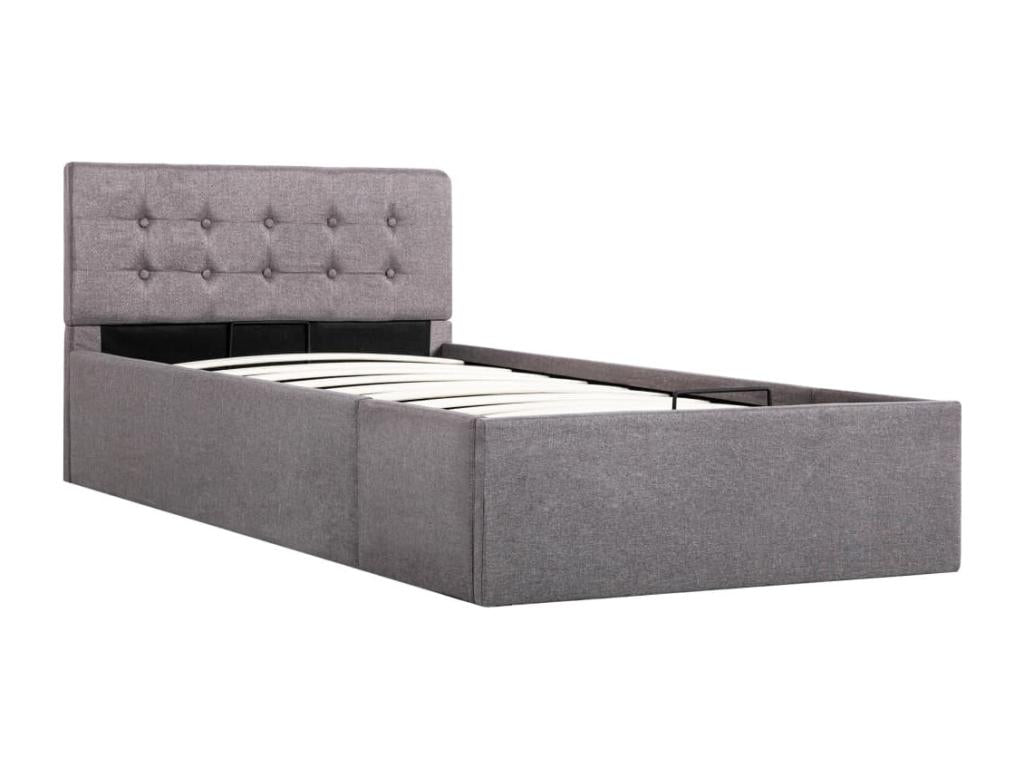 Meublori Hydraulic Storage Bed Frame, Fabric, 100x200 cm