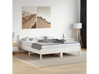 White bed frame and headboard 180x200 cm solid pine wood