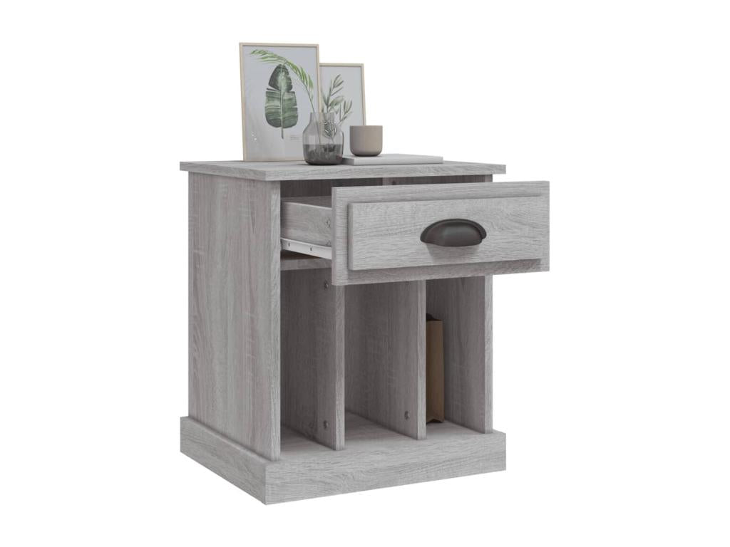 Meublori bedside table, grey, 43x36x50 cm