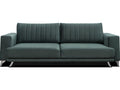 3/4 seater convertible sofa with storage space - dark green - in luxury quality fabric by Meublori