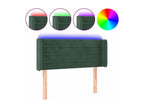 Dark Green LED Headboard 103x16x78/88 cm Velvet