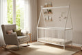 Wooden baby cot 70x140 cm with Meublori - White