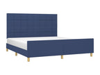 Bed frame with headboard, blue, 160x200 cm, fabric