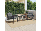 4-piece balcony furniture set with cushions, black steel