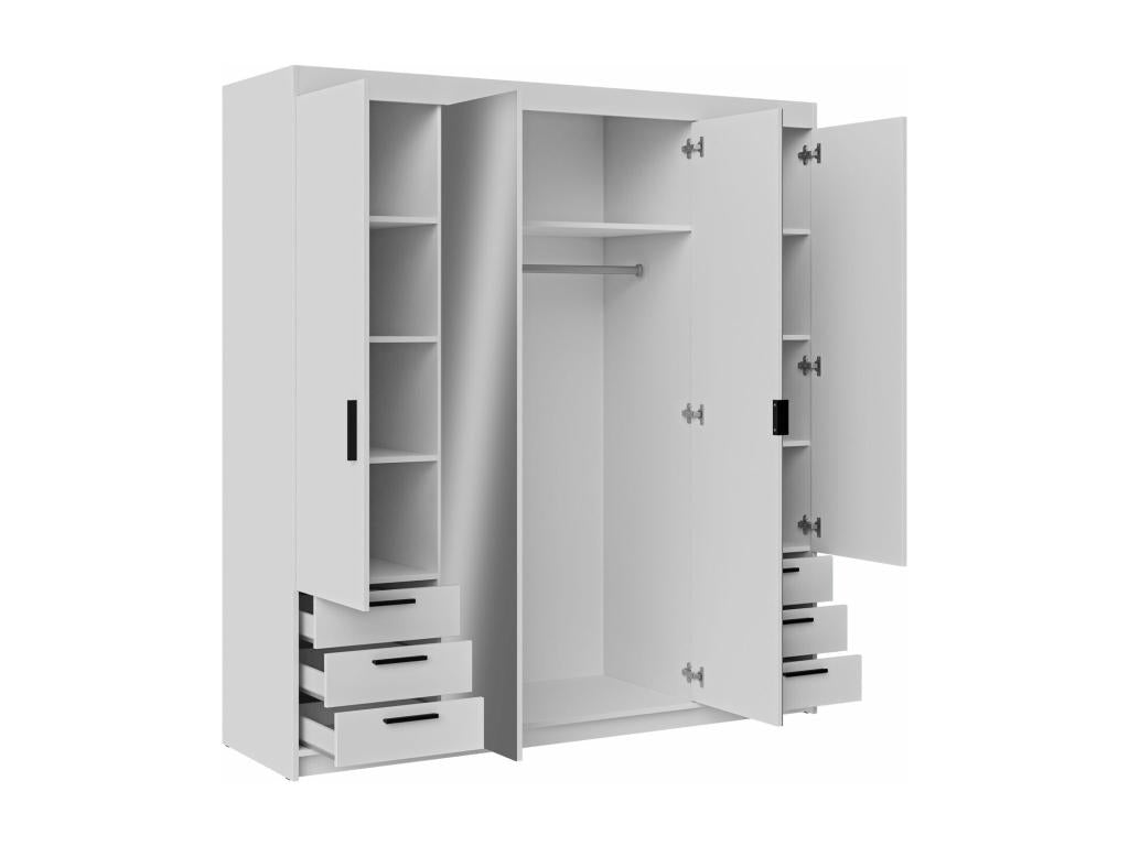 Meublori 115 Wardrobe, Oak, 191x177x53cm, Wardrobe Doors with Hinges