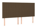 LED Headboard, Dark Brown, 200x5x118/128 cm, Fabric
