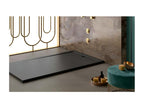 Black shower tray with smooth finish, Meublori CACH colored grate - 70x70 cm