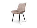 Modern Chair in Beige Velvet Fabric with Metal Legs JUMT40758