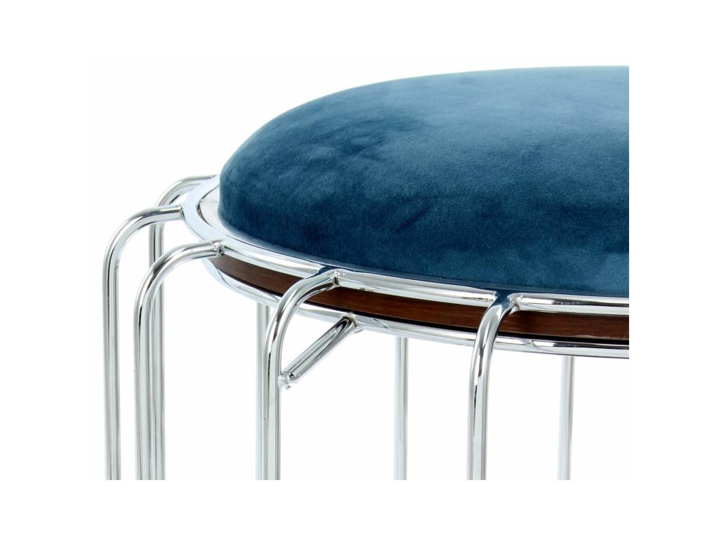 Reverse pouf, comfortable silver side table