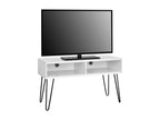 Meublori - TV stand with 2 compartments in white laminate