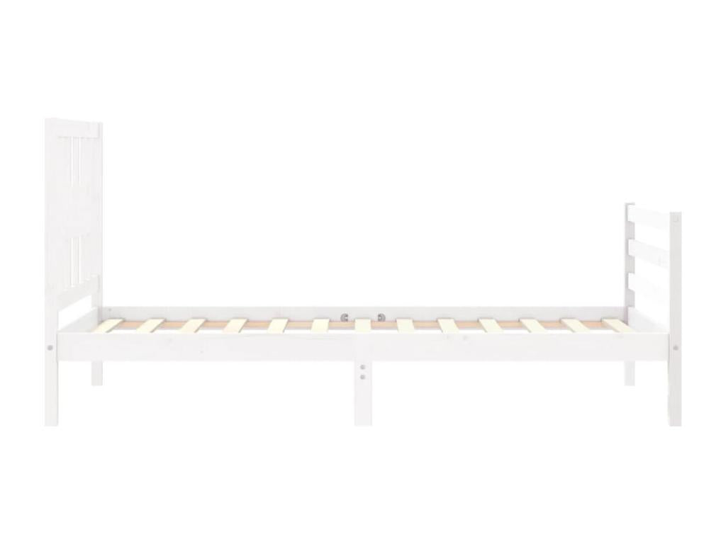 Bed frame without mattress, white, solid wood