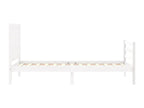 Bed frame without mattress, white, solid wood