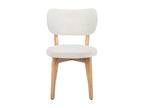 Set of 2 corduroy and rubberwood chairs - White - Meublori