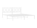 Metal bed frame with white headboard, 183x213 cm