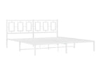Metal bed frame with white headboard, 183x213 cm