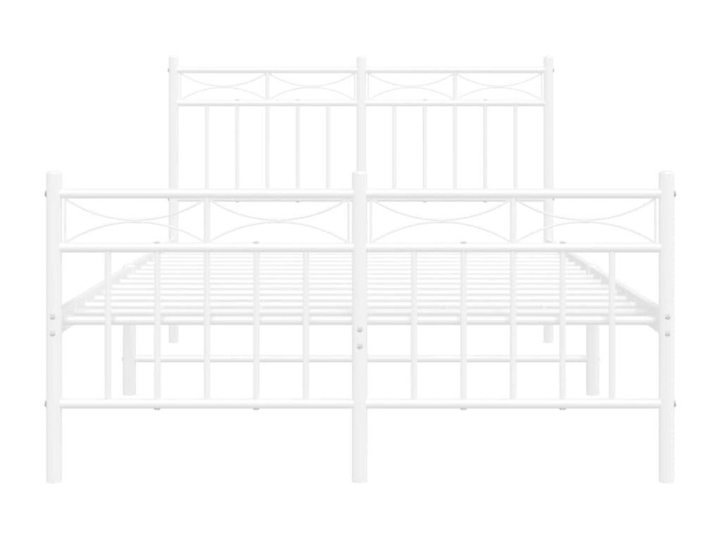 Metal bed frame without mattress and white bed legs, 120x190 cm