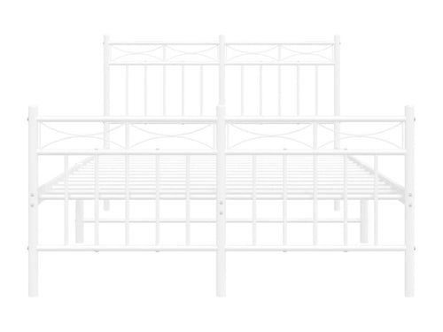 Metal bed frame without mattress and white bed legs, 120x190 cm