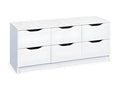 Meublori 6-Drawer Chest of Drawers, 122cm, White