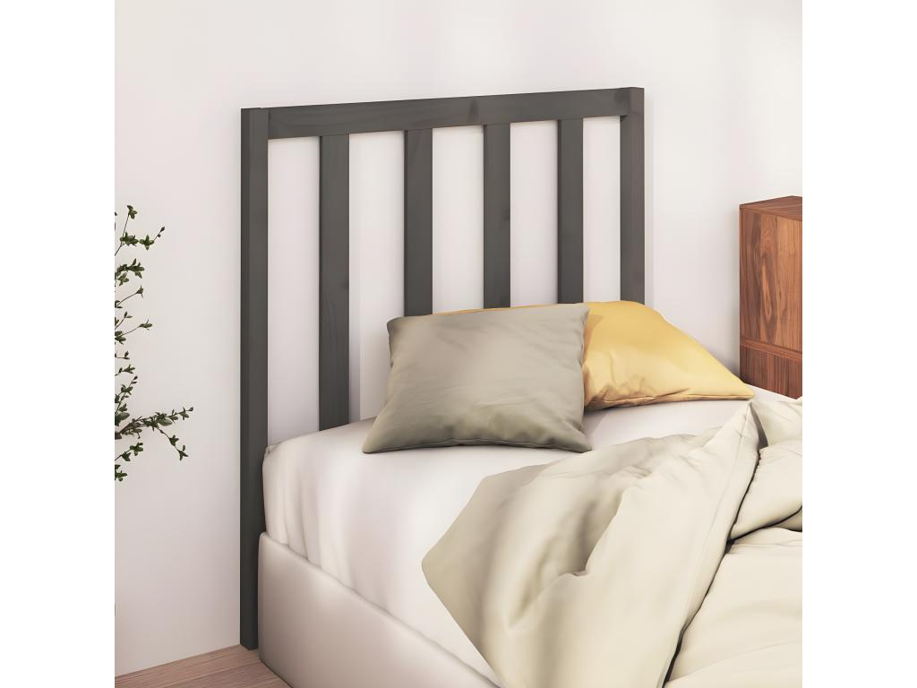 Grey Headboard 95x4x100 cm Solid Pine Wood BMHW86855