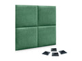 Meublori Set of 4 Self-Adhesive Acoustic Wall Panels in Eco-Friendly Wool, Shock-Absorbing Protection, Green, 50x50 cm x4
