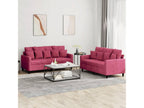 2-piece sofa set with cushions, burgundy velvet