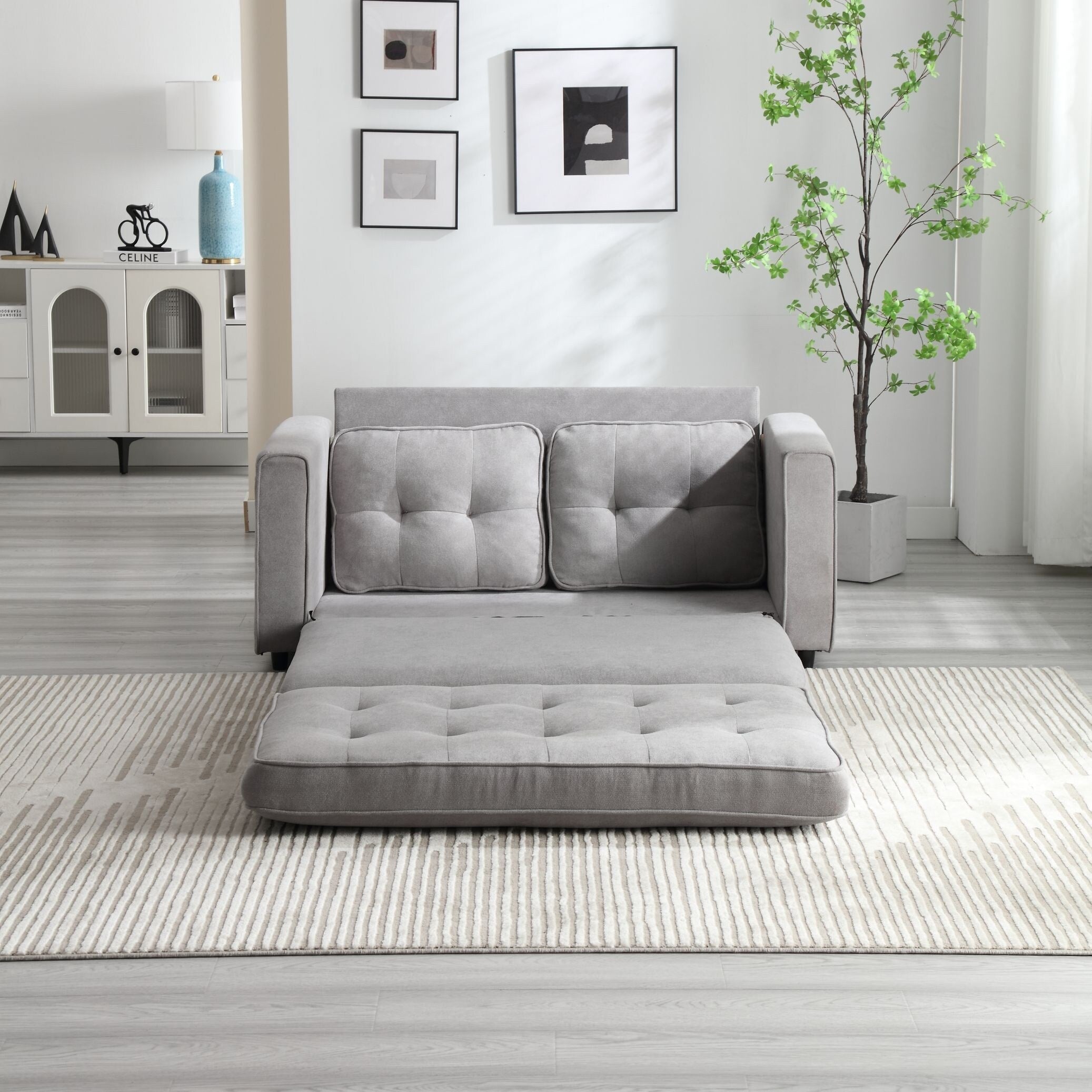 3 Fold Convertible Futon Couch Sleeper Sofa Bed