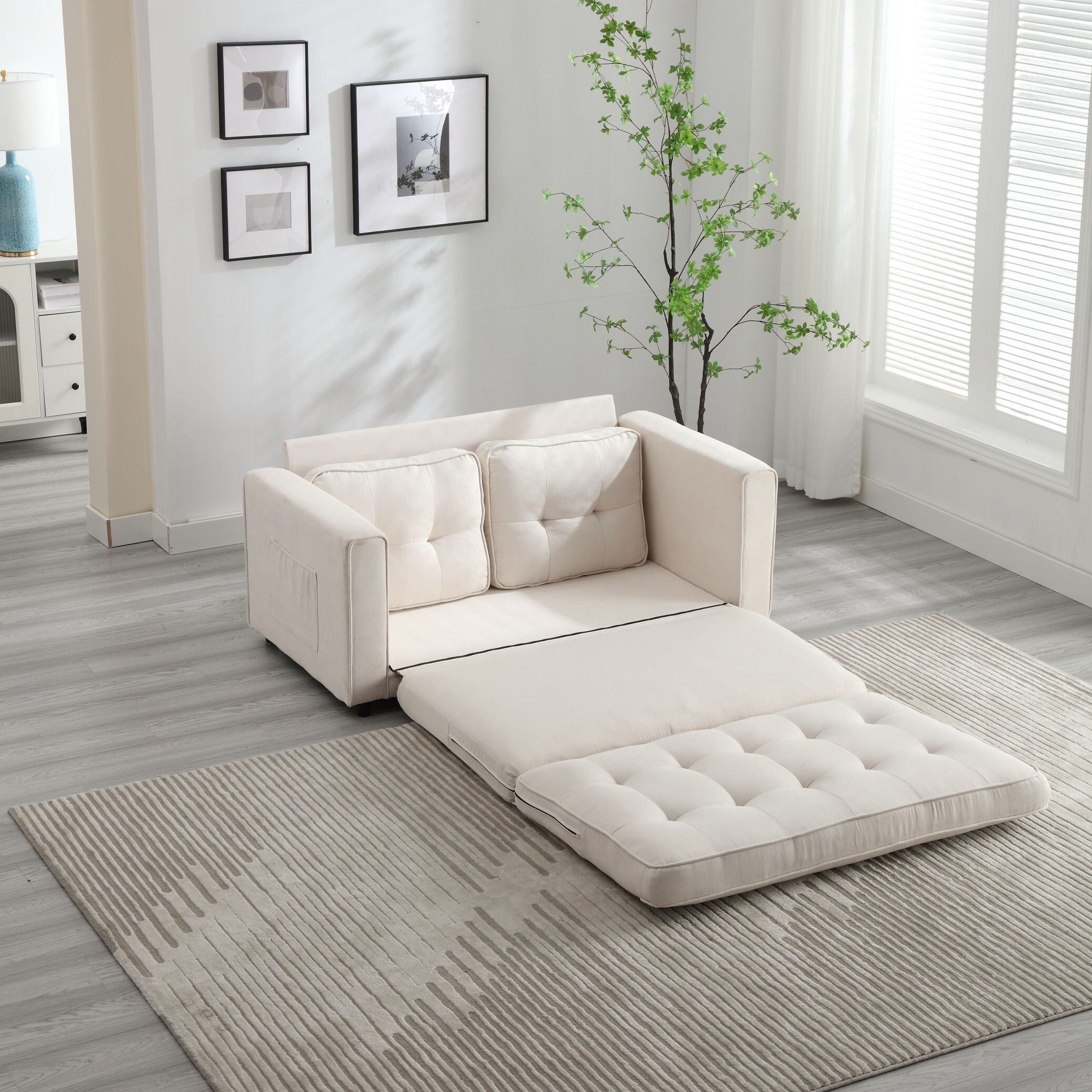 3 Fold Convertible Futon Couch Sleeper Sofa Bed