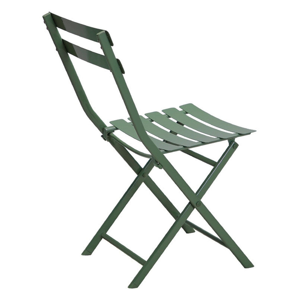 3-Piece Minimalist Patio Bistro Set of Foldable Round Table & Chairs - 3-Piece-Patio-Bistro-Set
