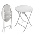 3-Piece Minimalist Patio Bistro Set of Foldable Round Table & Chairs - 3-Piece-Patio-Bistro-Set