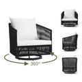 3-Piece Outdoor Swivel Lounge Chair Set Barrel Chairs for Backyard