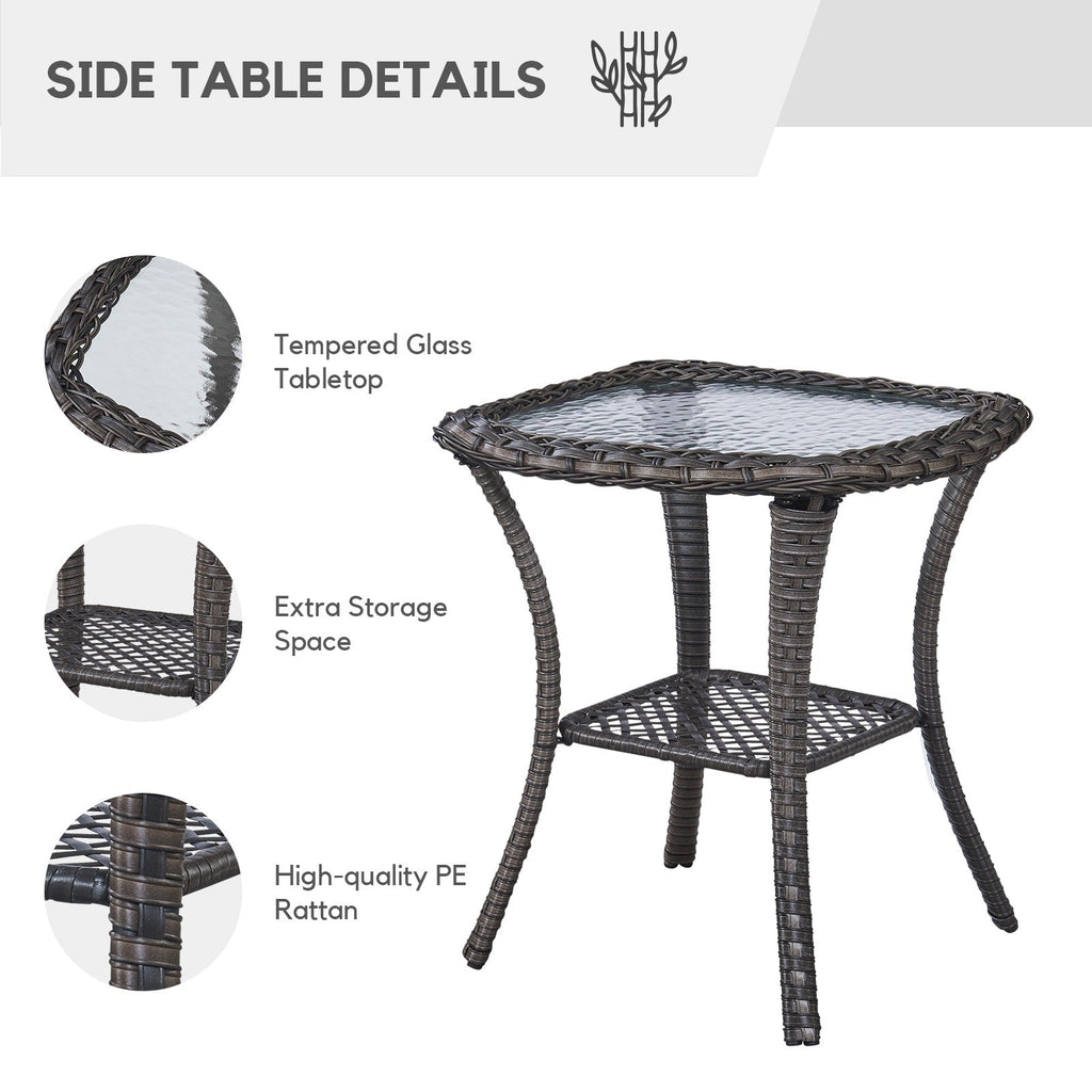 Gymojoy 3 Piece Outdoor Wicker Swivel Rocker with Cushion & Table