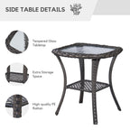 Gymojoy 3 Piece Outdoor Wicker Swivel Rocker with Cushion & Table