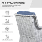 Gymojoy 3 Piece Outdoor Wicker Swivel Rocker with Cushion & Table