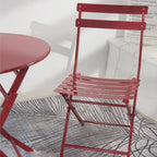 3 Piece Patio Bistro Set of Foldable Round Table and Chairs