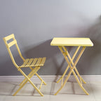 3 Piece Patio Minimalist Bistro Set Foldable Square Table & Chairs - 3-Piece