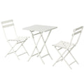 3 Piece Patio Minimalist Bistro Set Foldable Square Table & Chairs - 3-Piece