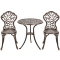 3 Pieces Outdoor Bistro Set Patio Furniture Set Table and Chairs Set
