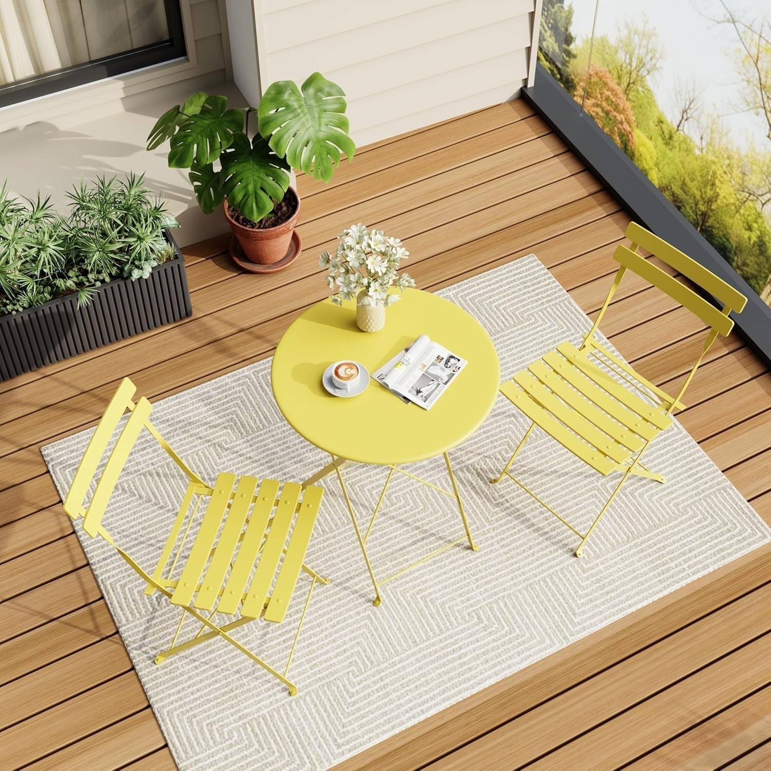 3 Pieces Patio Bistro Sets