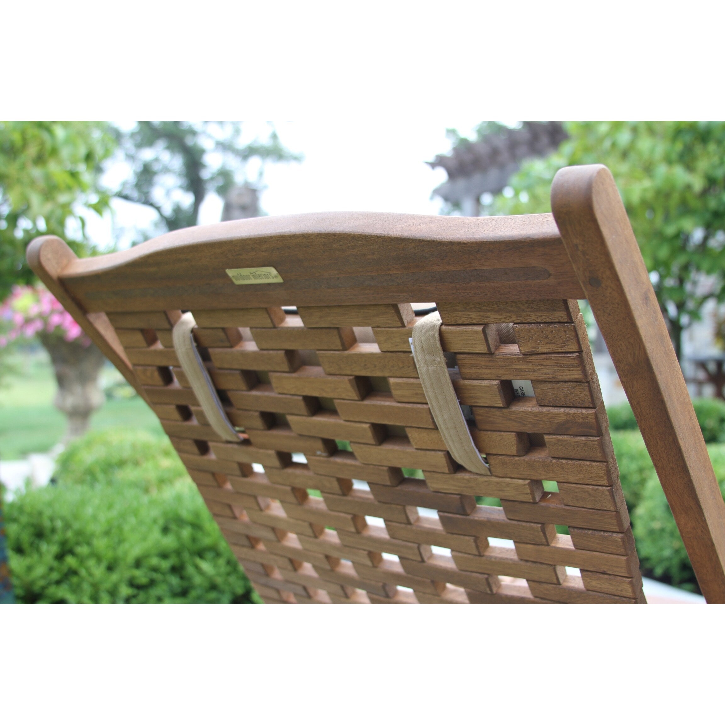 3 pc. Eilaf Eucalyptus Folding Swing Lounger Set with Accent Table