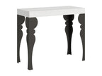 Paxon Premium Extendable Console Table 90x40/300 cm White Ash with Anthracite Frame
