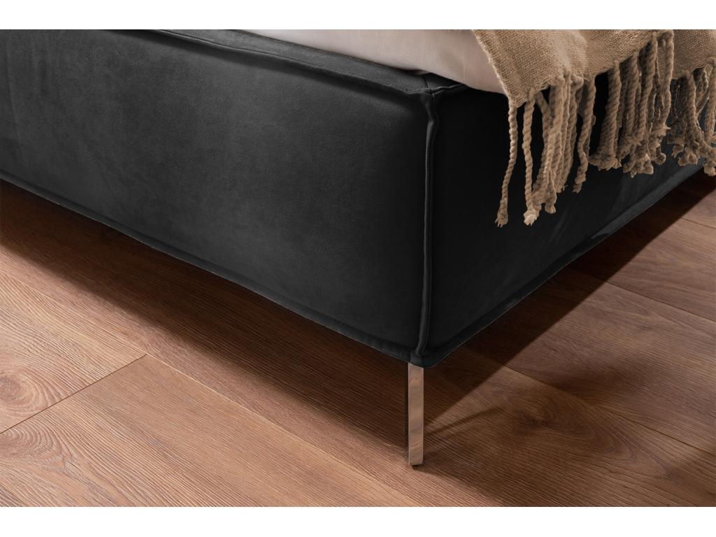 Bed - Black woven fabric - Furniture