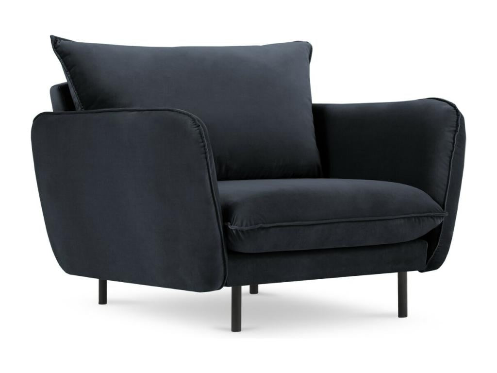 Meublori - Meublori armchair in dark blue velvet - 97x94x95cm