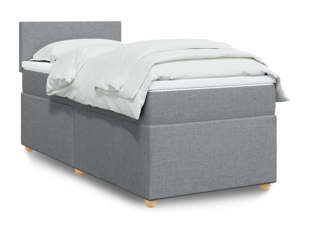 Laviecasa bed base with light grey mattress 100x200cm Fabric GPDU75364