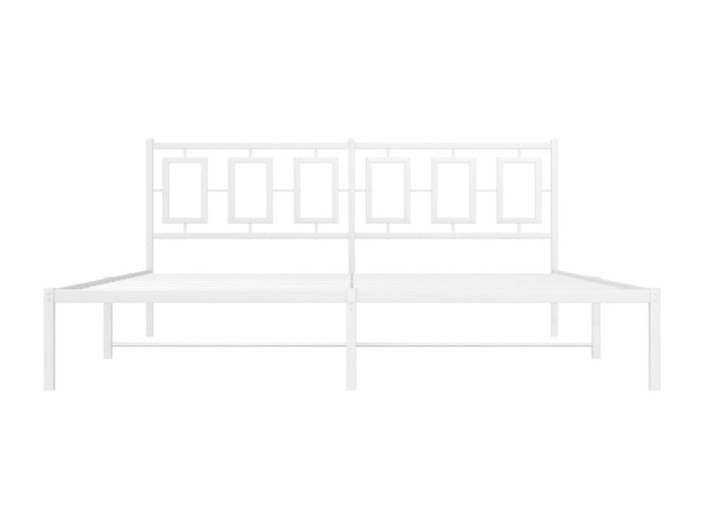 Metal bed frame with white headboard, 183x213 cm