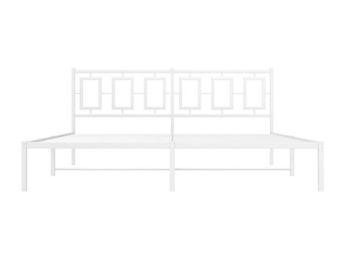 Metal bed frame with white headboard, 183x213 cm