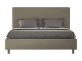 Meublori Upholstered Storage Bed 160x210 Cappuccino Faux Leather