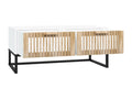 White coffee table 80x40x35 cm Engineered wood and iron